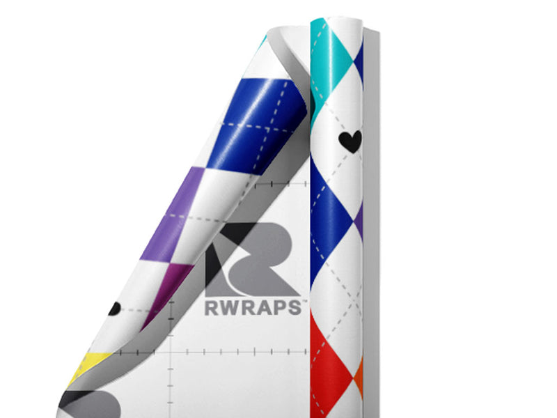 Rainbow Love Argyle Wrap Film Sheets~Rwraps Series 914 Rainbow Love Argyle Scrolled Sheet~3