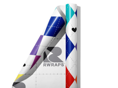 Rainbow Love Argyle Wrap Film Sheets~Rwraps Series 914 Rainbow Love Argyle Scrolled Sheet~3
