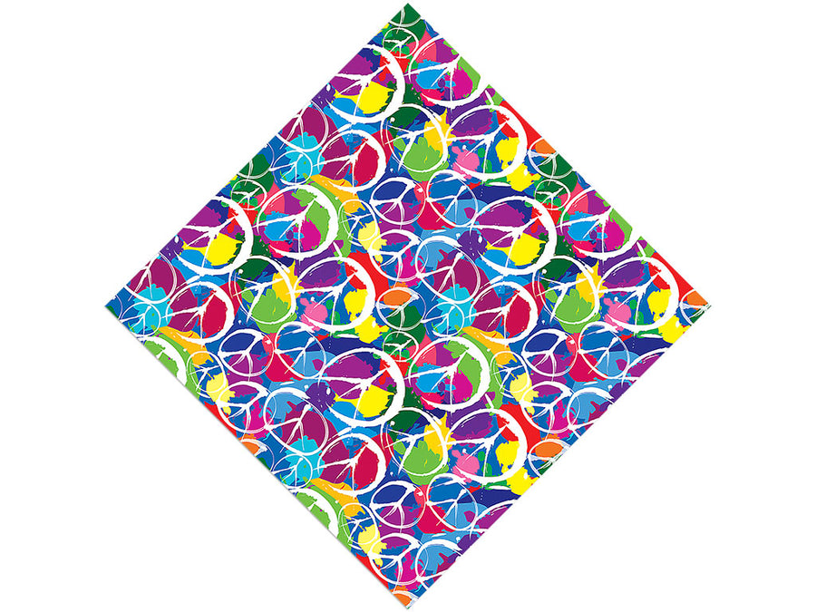 Rainbow Peace Graffiti Vinyl Wrap Pattern