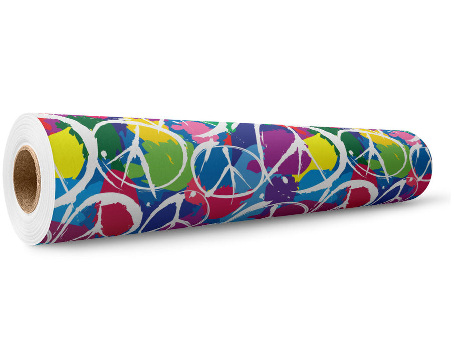 Rainbow Peace Graffiti Wrap Film Wholesale Roll~Rwraps Series 914 Digitally Printed Vinyl Roll~5
