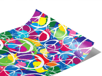 Rainbow Peace Graffiti Vinyl Wraps~Rwraps Series 914 Digitally Printed Vinyl Wrap~1