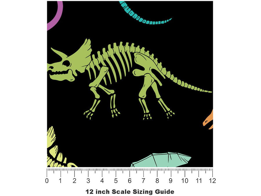 Rainbow Relics Dinosaur Vinyl Film Pattern Size 12 inch Scale~Rwraps Rainbow Relics Dinosaur Sizing Chart~2