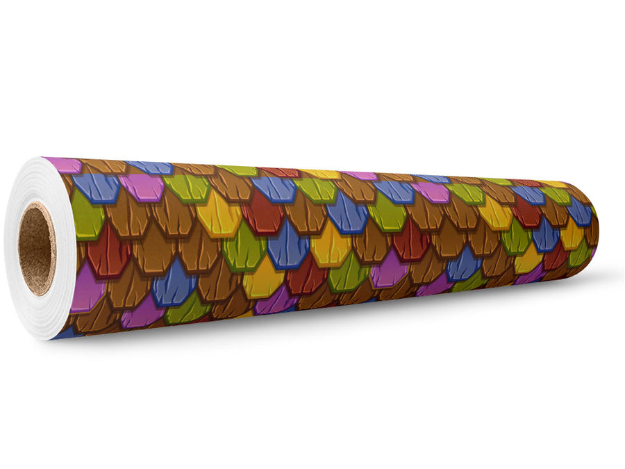 Rainbow Scaled Tile Wrap Film Wholesale Roll~Rwraps Series 914 Digitally Printed Vinyl Roll~5