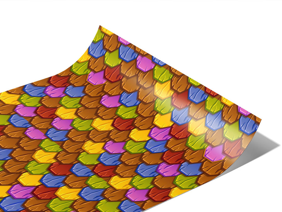 Rainbow Scaled Tile Vinyl Wraps~Rwraps Series 914 Digitally Printed Vinyl Wrap~1