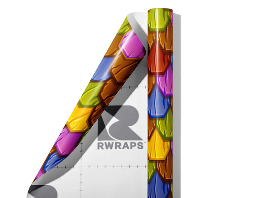 Rainbow Scaled Tile Wrap Film Sheets~Rwraps Series 914 Rainbow Scaled Tile Scrolled Sheet~4