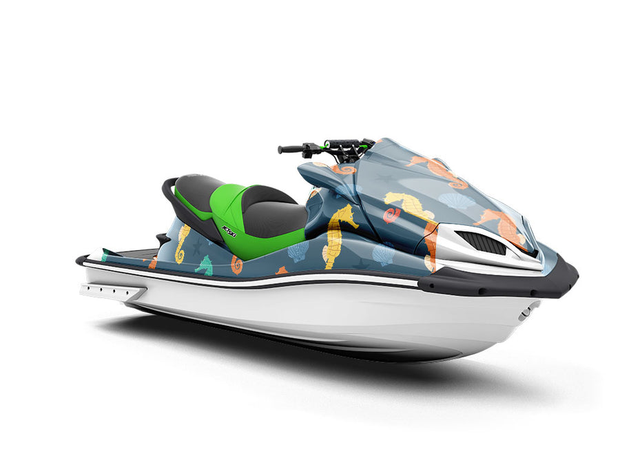 Rainbow Seahorses Marine Life Jet Ski Vinyl Customized Wrap