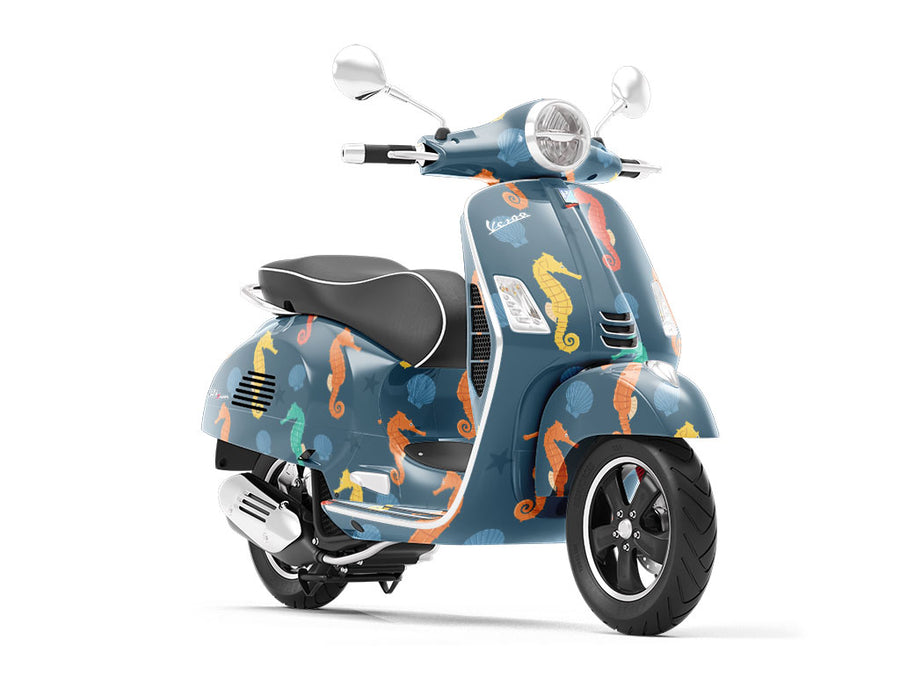 Rainbow Seahorses Marine Life Vespa Scooter Wrap Film