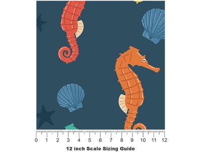 Rainbow Seahorses Marine Life Vinyl Film Pattern Size 12 inch Scale~Rwraps Rainbow Seahorses Marine Life Sizing Chart~2