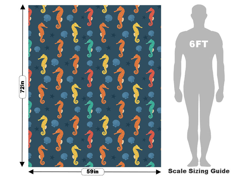 Rainbow Seahorses Marine Life Vehicle Wrap Scale~Rwraps Series 914 Rainbow Seahorses Marine Life Measurements~1