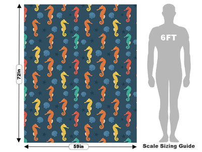 Rainbow Seahorses Marine Life Vehicle Wrap Scale~Rwraps Series 914 Rainbow Seahorses Marine Life Measurements~1