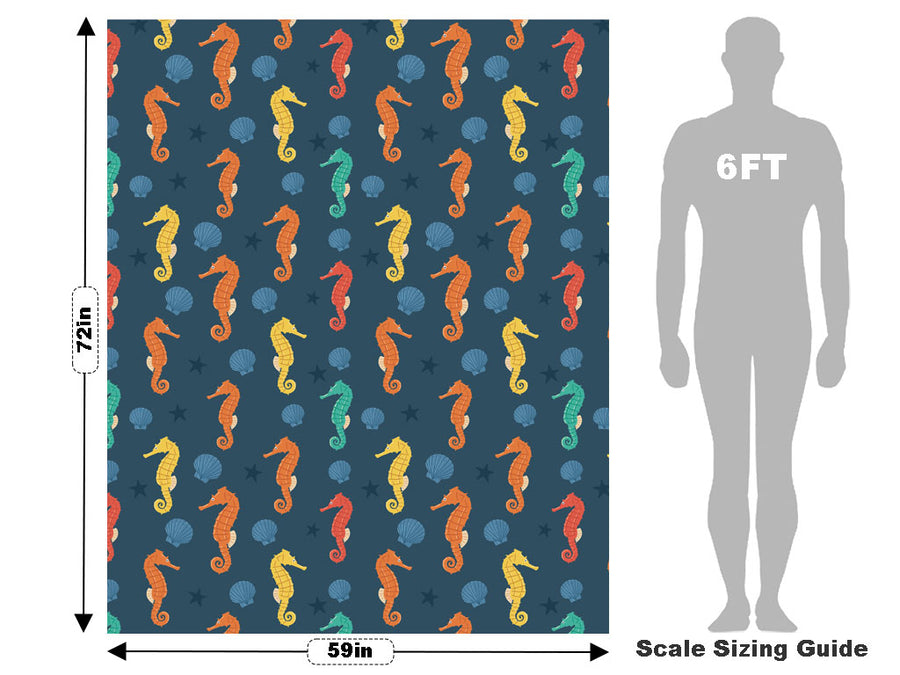 Rainbow Seahorses Marine Life Vehicle Wrap Scale~Rwraps Series 914 Rainbow Seahorses Marine Life Measurements~1