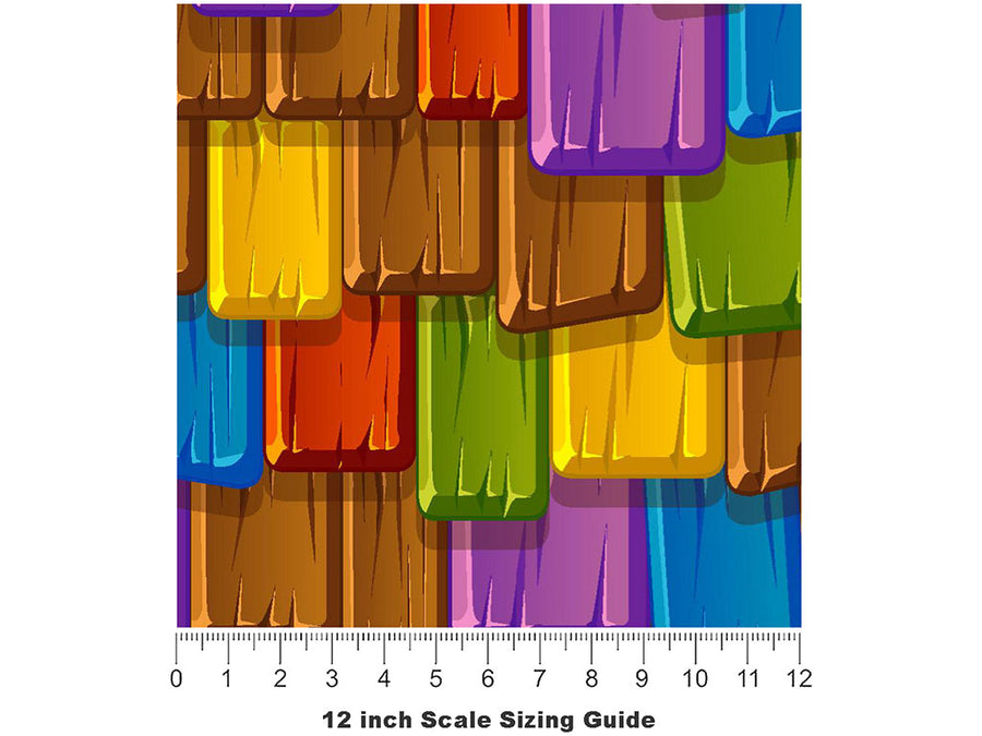 Rainbow Shake Tile Vinyl Film Pattern Size 12 inch Scale~Rwraps Rainbow Shake Tile Sizing Chart~3