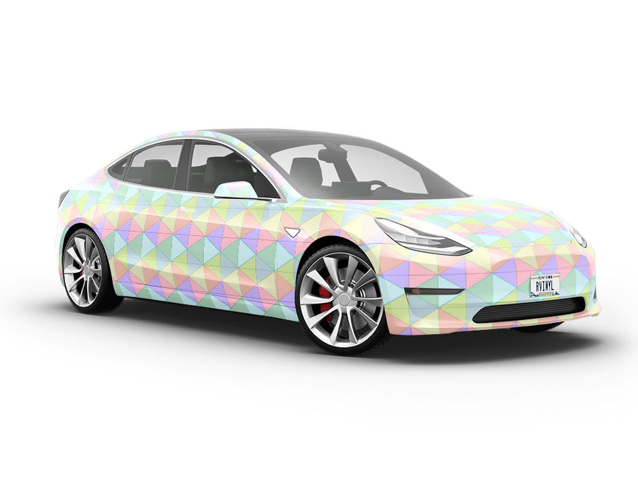 Rainbow Triangles Tile Vehicle Vinyl Wrap