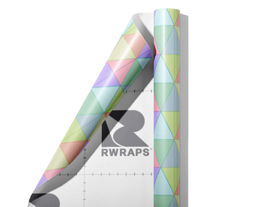 Rainbow Triangles Tile Wrap Film Sheets~Rwraps Series 914 Rainbow Triangles Tile Scrolled Sheet~4