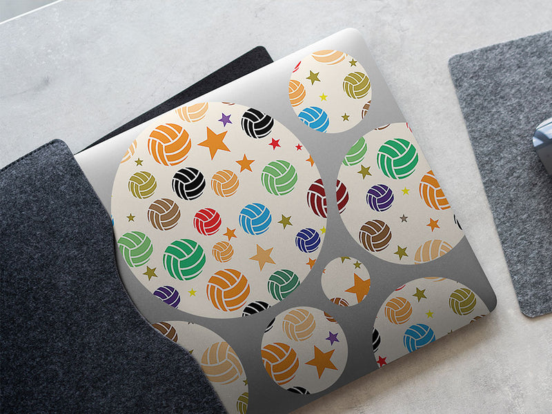rainbow volleyballs sport DIY Laptop Stickers