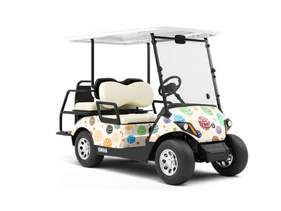 Rainbow Volleyballs Sport Wrapped Golf Cart