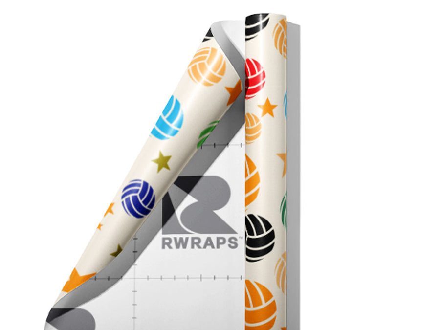 Rainbow Volleyballs Sport Wrap Film Sheets~Rwraps Series 914 Rainbow Volleyballs Sport Scrolled Sheet~3