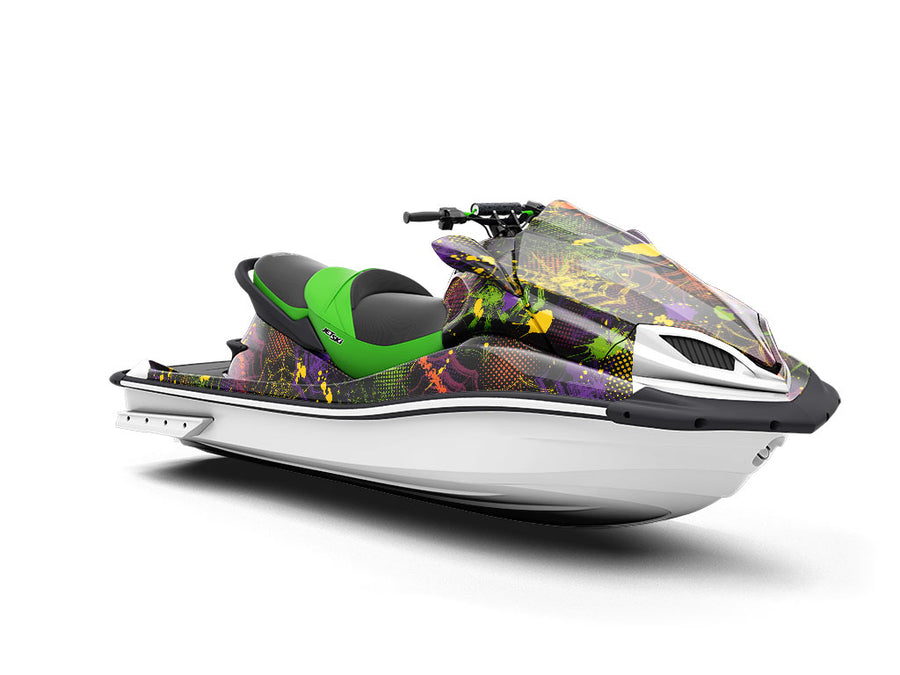 Rainbow Webs Graffiti Jet Ski Vinyl Customized Wrap