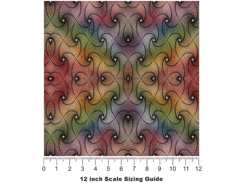 Rainbows and Diamonds Optical Illusion Vinyl Film Pattern Size 12 inch Scale~Rwraps Rainbows and Diamonds Optical Illusion Sizing Chart~2