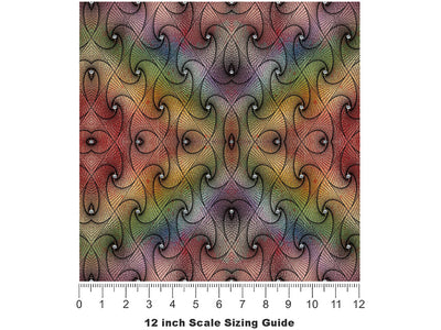Rainbows and Diamonds Optical Illusion Vinyl Film Pattern Size 12 inch Scale~Rwraps Rainbows and Diamonds Optical Illusion Sizing Chart~2