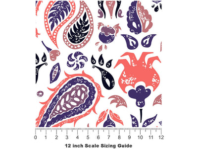 Rainstorm Worries Paisley Vinyl Film Pattern Size 12 inch Scale~Rwraps Rainstorm Worries Paisley Sizing Chart~2