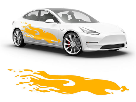 3M Sunflower Yellow Rally Splash Body Graphic~Full Side Auto Decal Kit~0