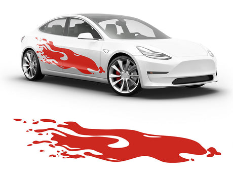 3M Light Red Rally Splash Body Graphic~Full Side Auto Decal Kit~0