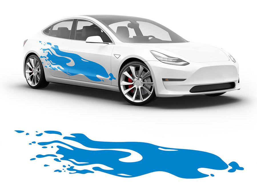 3M Light Blue Rally Splash Body Graphic~Full Side Auto Decal Kit~0