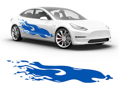 3M Azure Blue Rally Splash Body Graphic~Full Side Auto Decal Kit~0