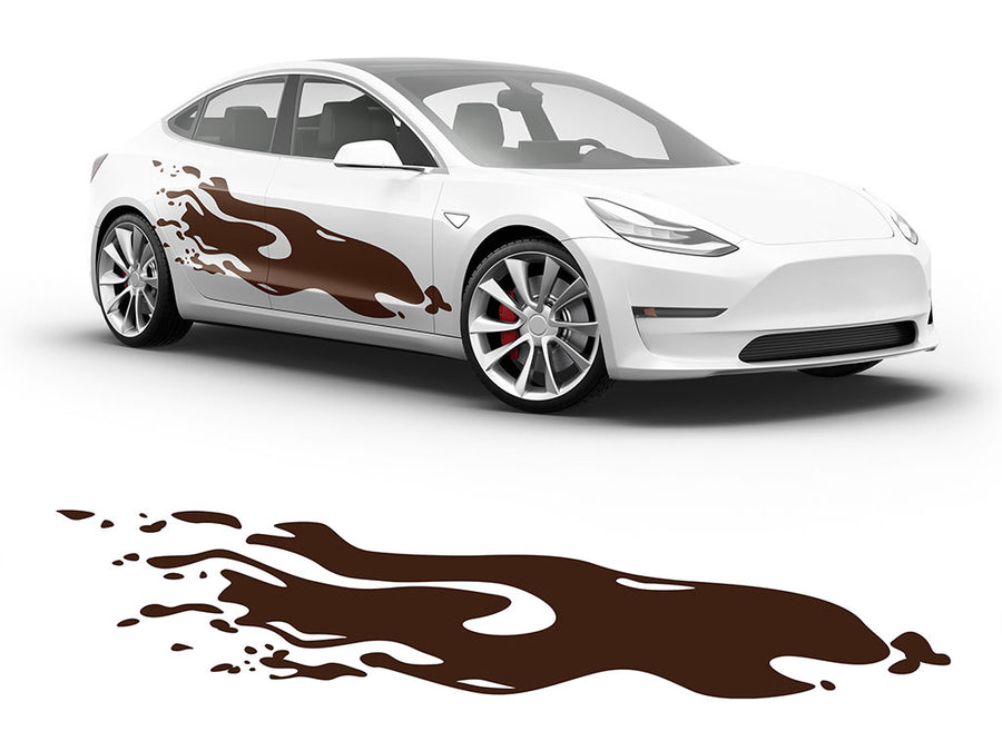 3M Brown Rally Splash Body Graphic~Full Side Auto Decal Kit~0