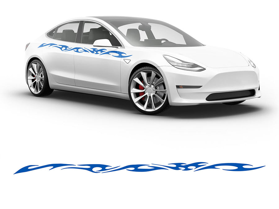 3M Azure Blue Rally Tribal Band Body Graphic~Full Side Auto Decal Kit~0