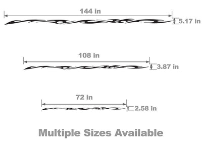 Rally Tribal Band Vehicle Body Graphic Size Chart