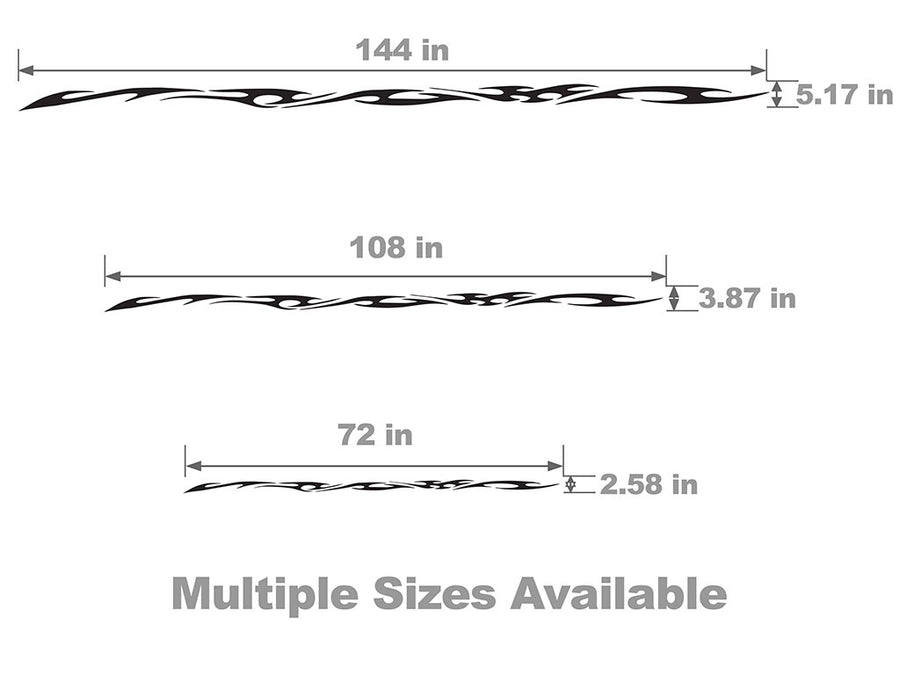 Rally Tribal Band Vehicle Body Graphic Size Chart