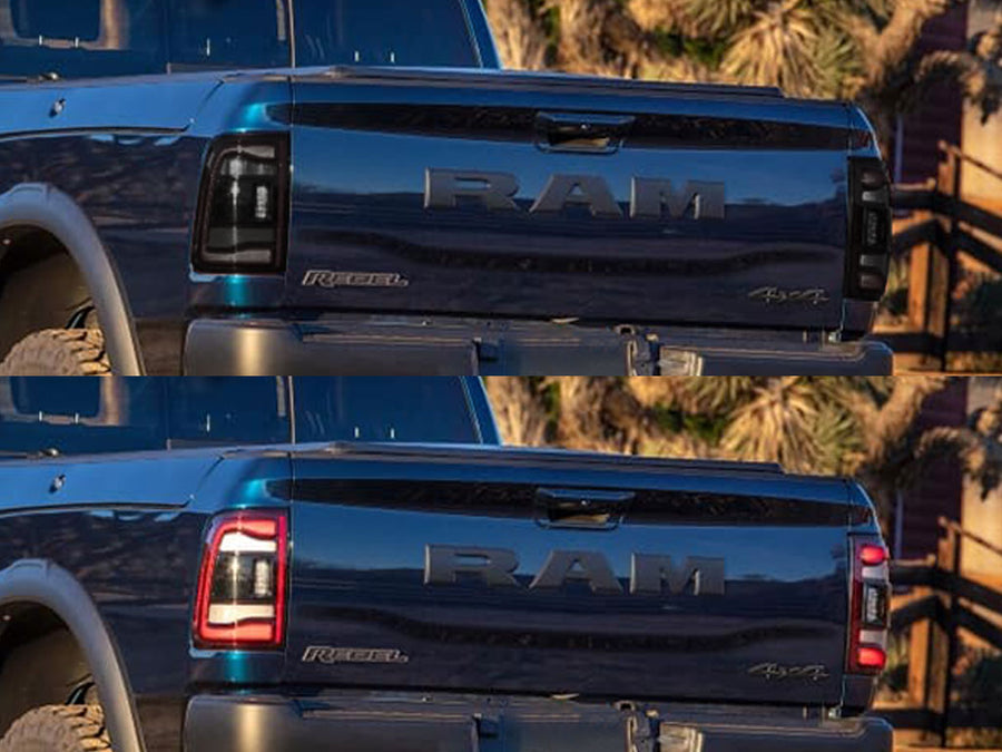 2500 (halogen) Before and After Smoked Taillights