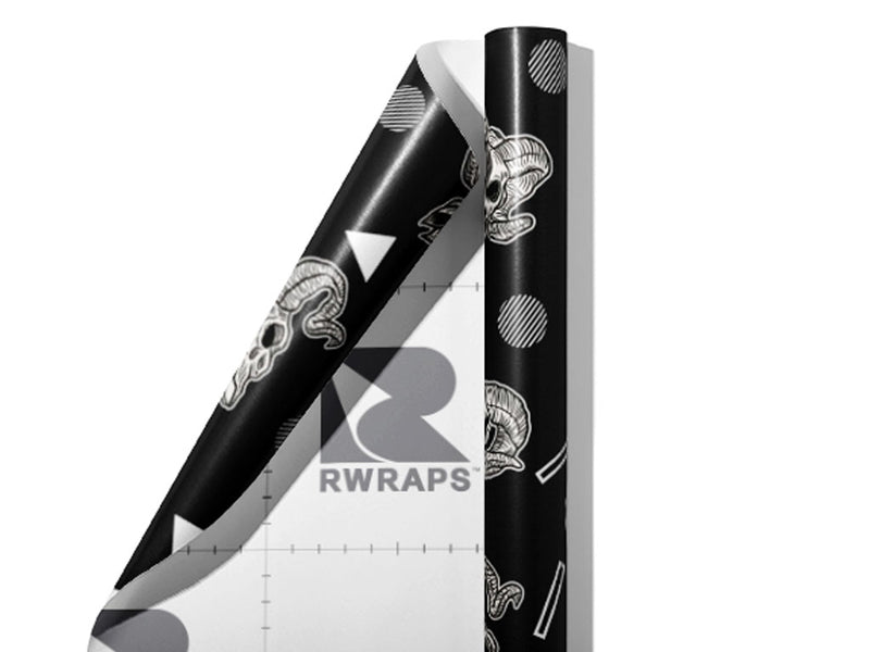 Ram Heads Halloween Wrap Film Sheets~Rwraps Series 914 Ram Heads Halloween Scrolled Sheet~3
