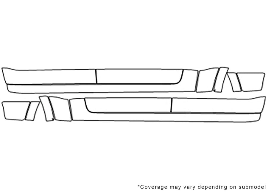 1500 3M Clear Bra Rocker Precut PPF Diagram