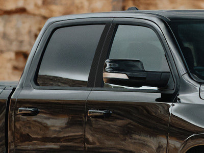 ram 1500 2019-2024 (crew cab / quad cab) Carbon Fiber Pillar Cover Diagram