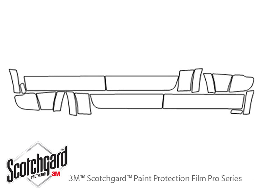 2500 3M Clear Bra Door Splash Precut PPF Diagram