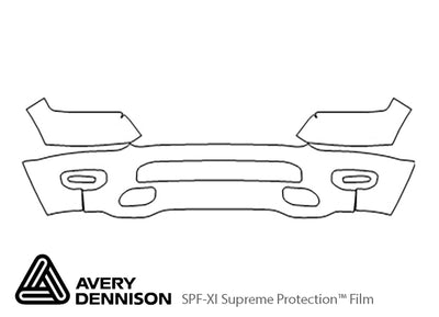 3500 Avery Dennison Clear Bra Bumper Precut PPF Diagram
