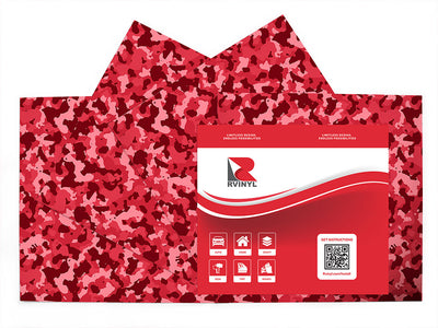raspberry napalm camouflage Craft Vinyl Sheet Pack