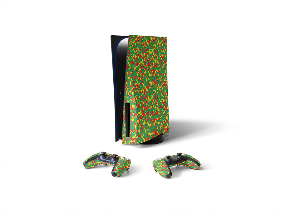rasta camo pixel Sony PS5 DIY Skin