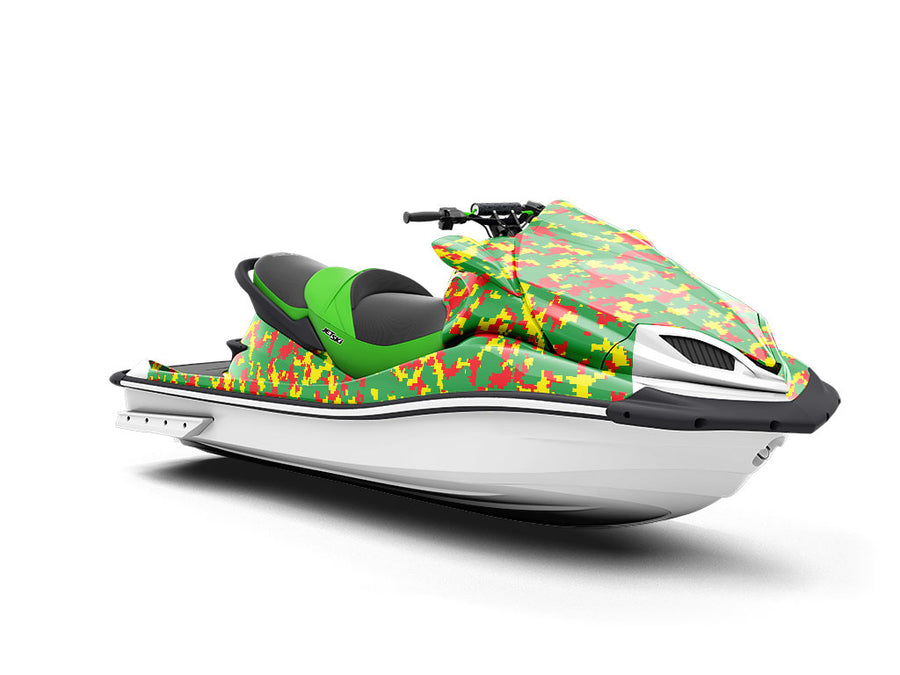 Rasta Camo Pixel Jet Ski Vinyl Customized Wrap