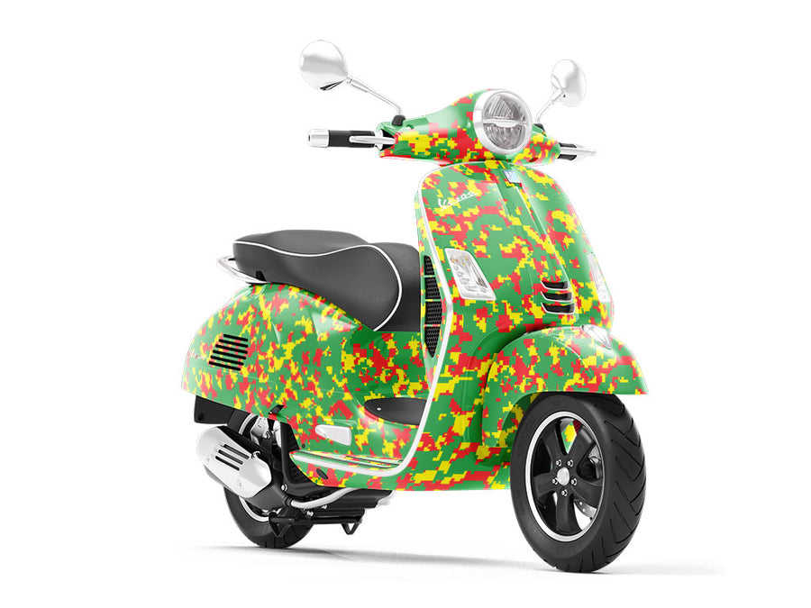 Rasta Camo Pixel Vespa Scooter Wrap Film