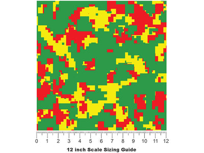 Rasta Camo Pixel Vinyl Film Pattern Size 12 inch Scale~Rwraps Rasta Camo Pixel Sizing Chart~2