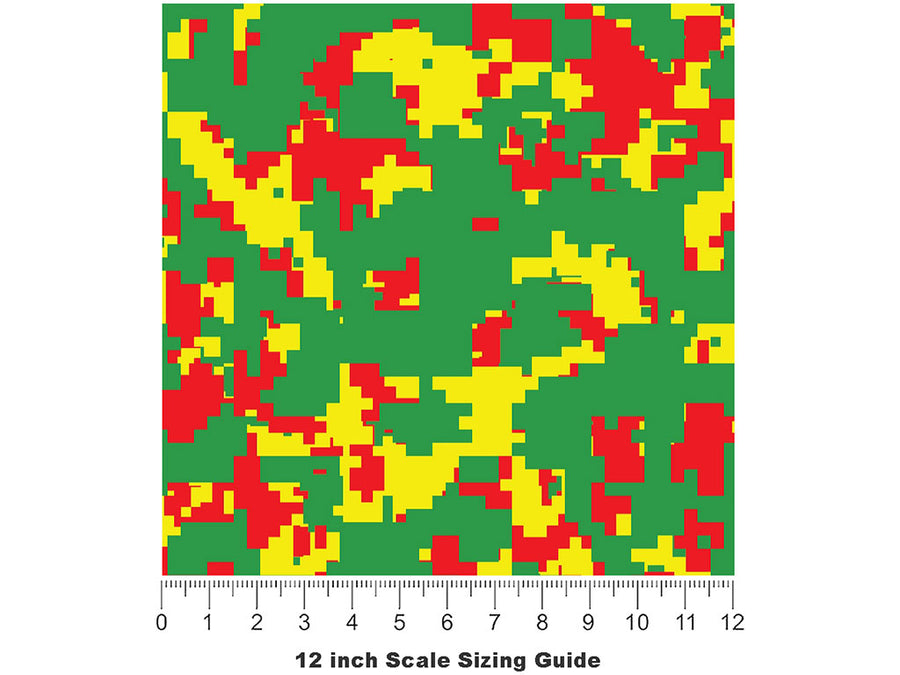 Rasta Camo Pixel Vinyl Film Pattern Size 12 inch Scale~Rwraps Rasta Camo Pixel Sizing Chart~2