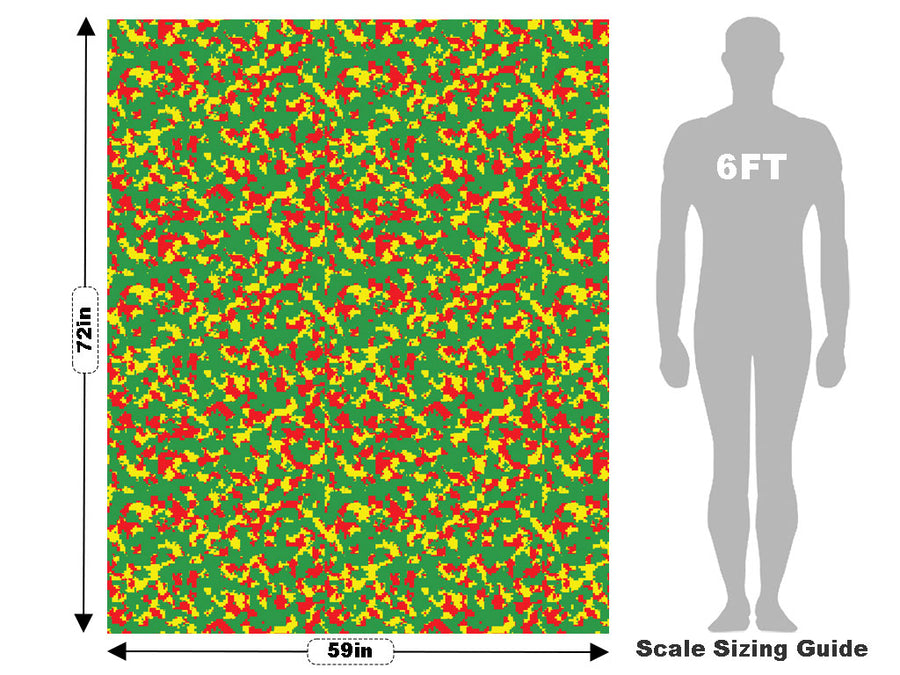 Rasta Camo Pixel Vehicle Wrap Scale~Rwraps Series 914 Rasta Camo Pixel Measurements~1