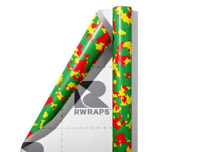 Rasta Camo Pixel Wrap Film Sheets~Rwraps Series 914 Rasta Camo Pixel Scrolled Sheet~3