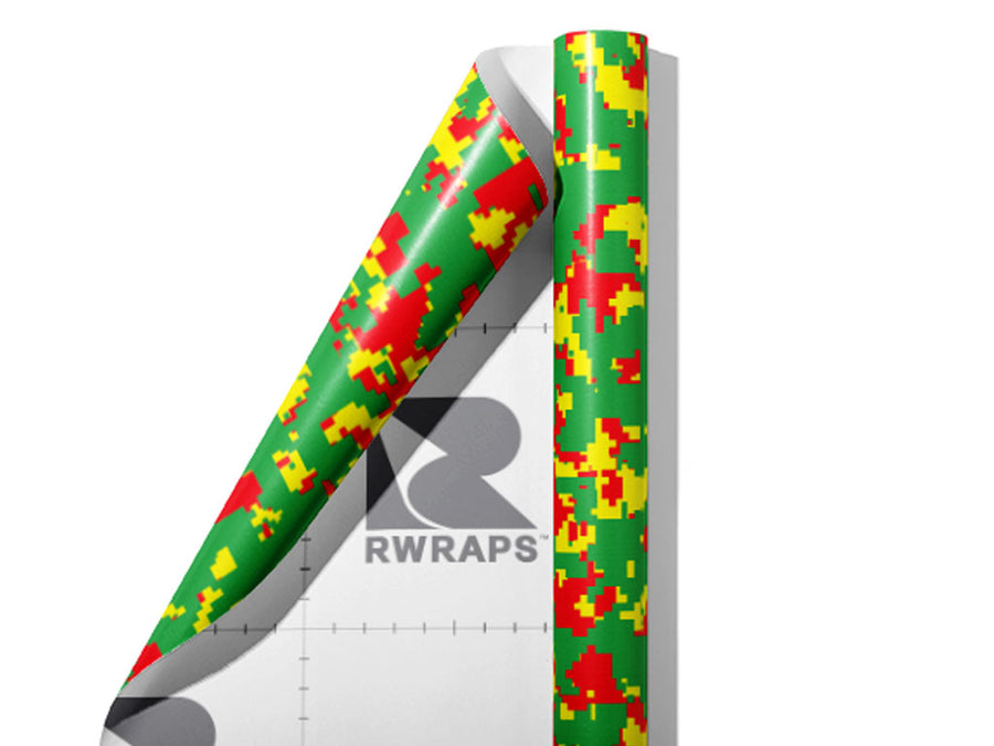 Rasta Camo Pixel Wrap Film Sheets~Rwraps Series 914 Rasta Camo Pixel Scrolled Sheet~3