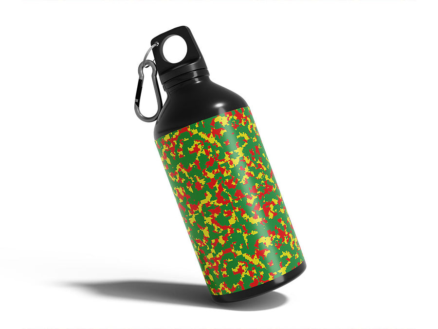 rasta camo pixel Water Bottle DIY Stickers