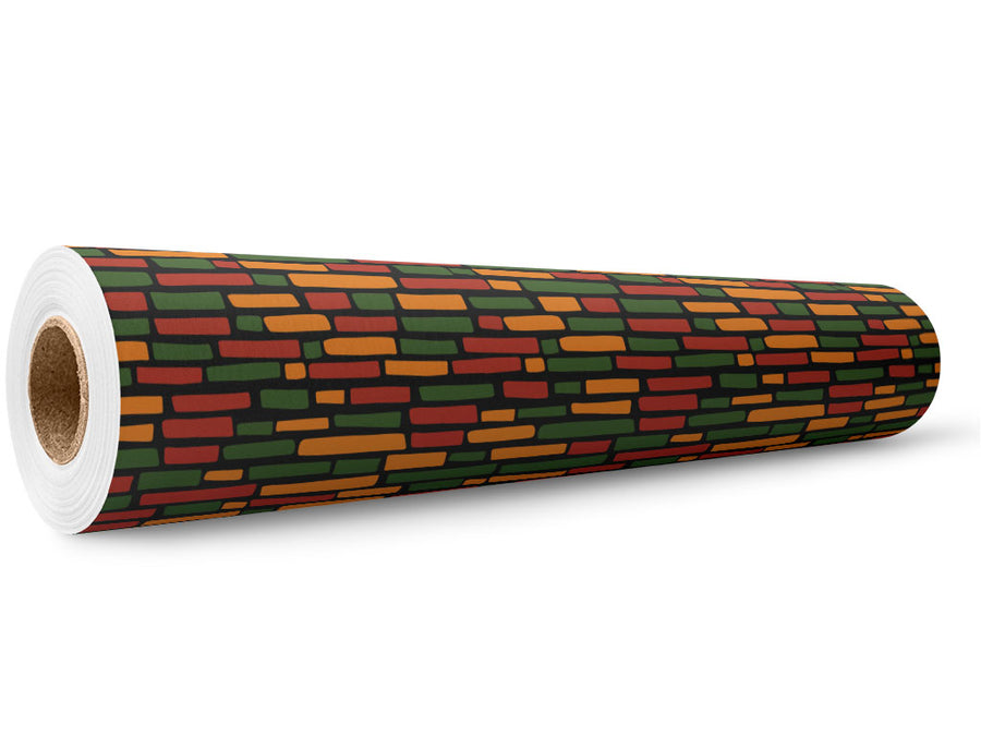 Rastafarian  Brick Wrap Film Wholesale Roll~Rwraps Series 914 Digitally Printed Vinyl Roll~5
